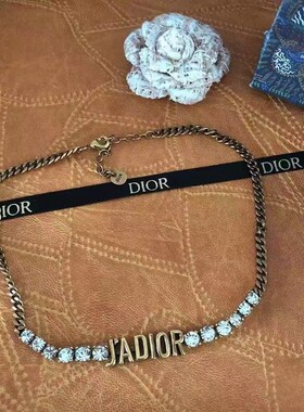 迪家新款推荐不掉色黄铜金属重工复古马H鞭链条项链CD镶钻气质颈