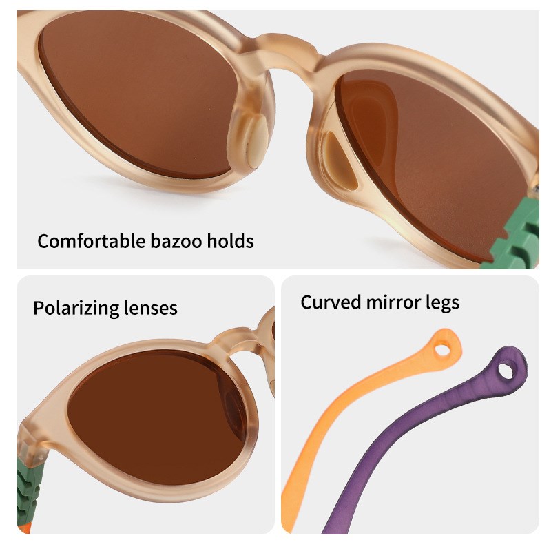新款儿童时d尚撞色拼接TR90偏光墨镜男女童防紫外线太阳镜潮KB969