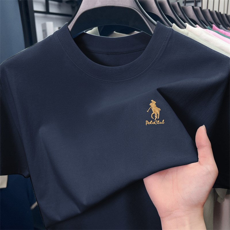 100%纯棉短袖圆领t恤男士2025夏季新款休闲Q百搭宽松半袖透气上衣