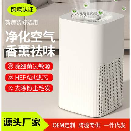 新款跨境usb除甲醛除异味空气净化机 家用桌面室内空气过滤净化器