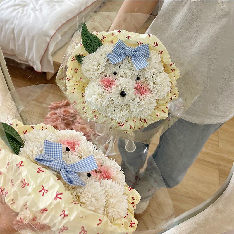 小狗KT猫仿真香皂康乃馨花束送女友创意高级感的生日毕业礼物女生