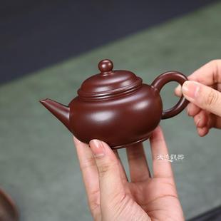 宜兴纯全手工紫砂壶朱泥大红袍球孔水平壶家用西施泡茶壶茶具单壶