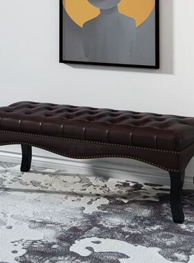 欧美式实木换鞋凳卧室床尾凳沙发脚踏凳家用入户凳床边轻奢长条登