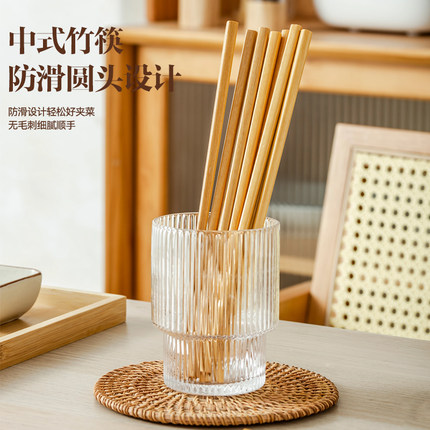 防霉防滑家庭竹筷防摔食品竹筷子光滑无漆无蜡家用天然木筷子hf
