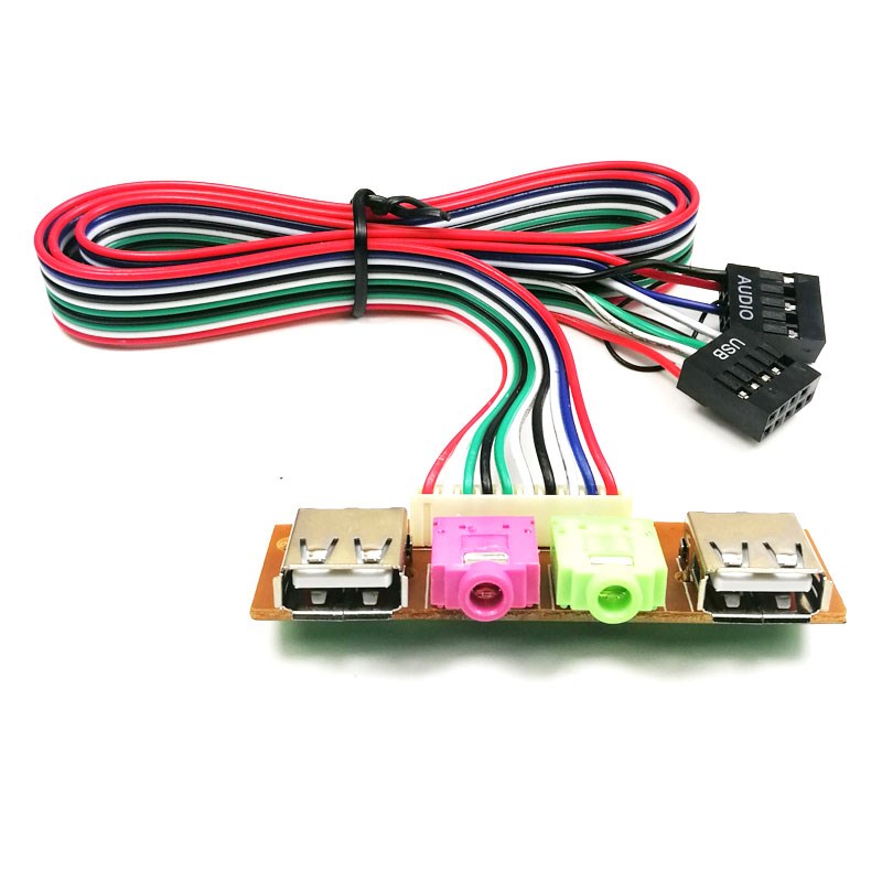 电脑机箱前置面板维修USB插座插口3.5mm耳机麦克风音频接口插头