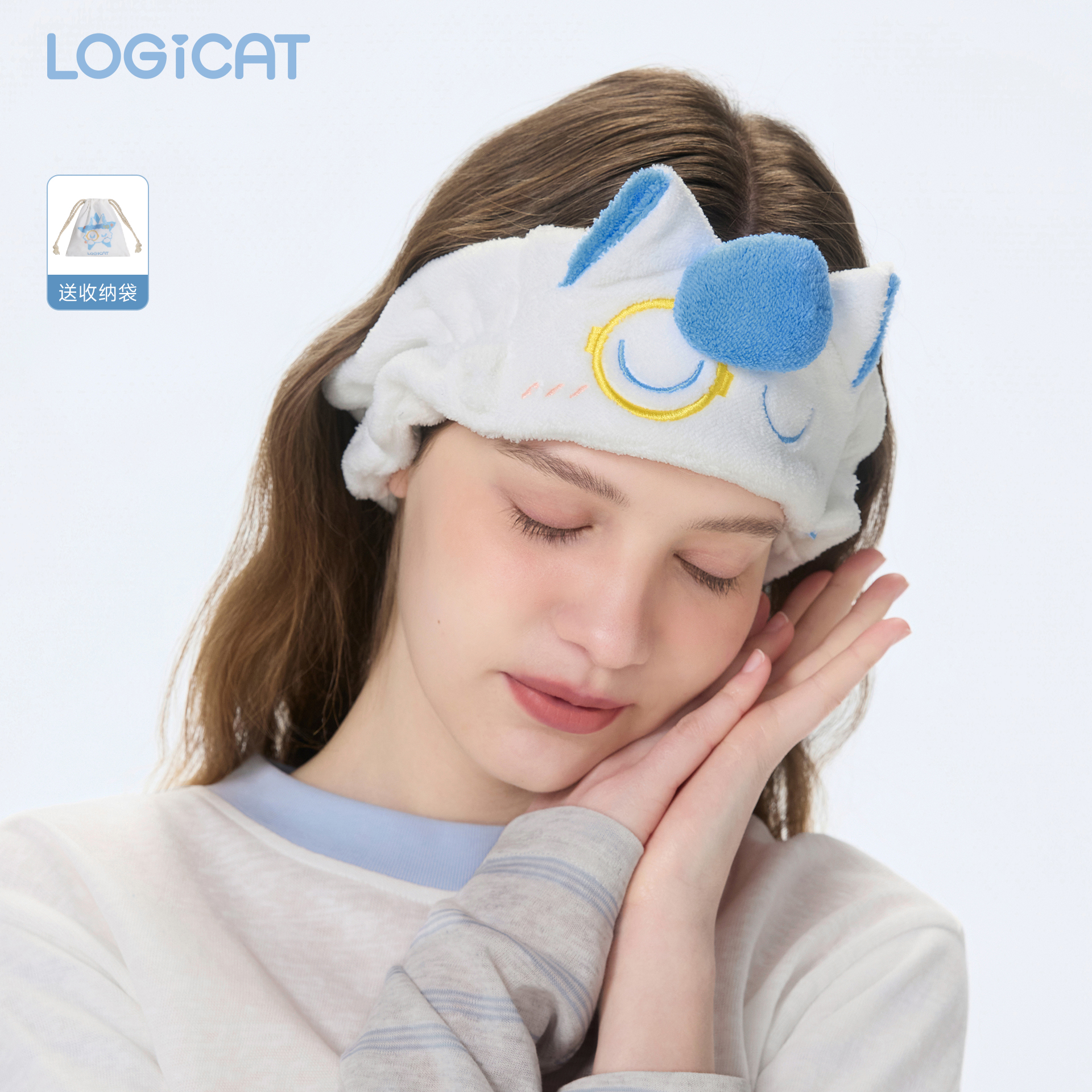 LOGICAT玩偶束发带洗脸化妆可爱猫咪敷面膜洗漱专用卡通毛绒发饰