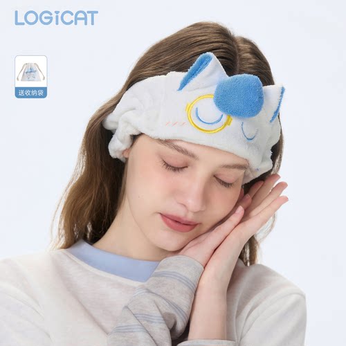 LOGICAT玩偶束发带洗脸化妆可爱猫咪敷面膜洗漱专用卡通毛绒发饰