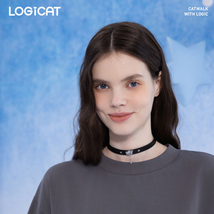 明星同款 LOGICAT猫咪choker项链星星吊坠设计高级感皮革锁骨链