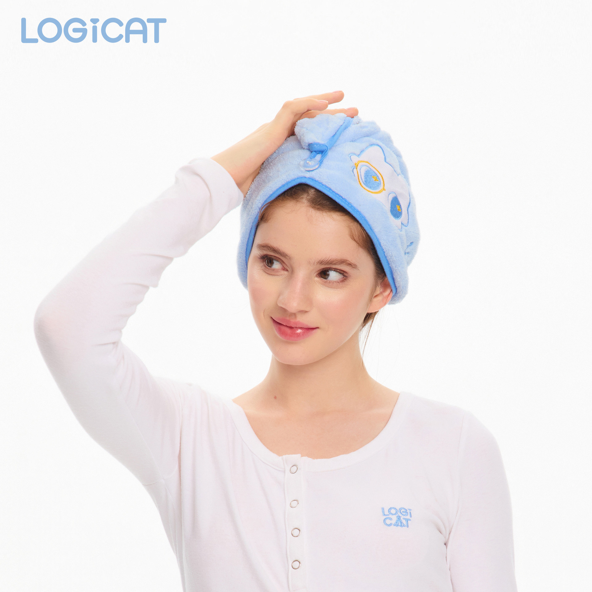 LOGICAT干发帽强吸水洗头辅助速干发解放双手包头毛巾干发巾发帽