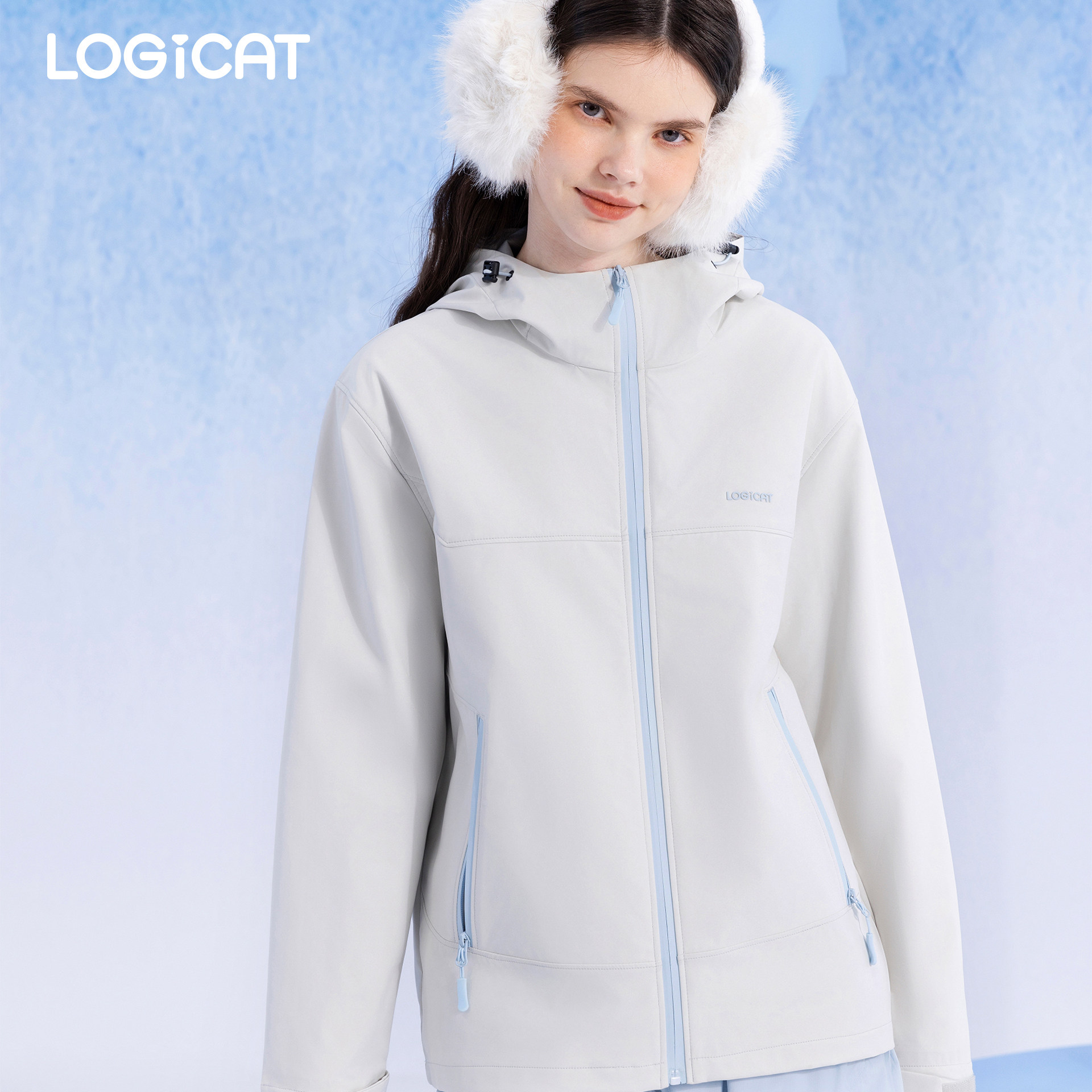 LOGICAT冲锋外套女款百搭显瘦户外出行通勤旅行防风防泼水夹克