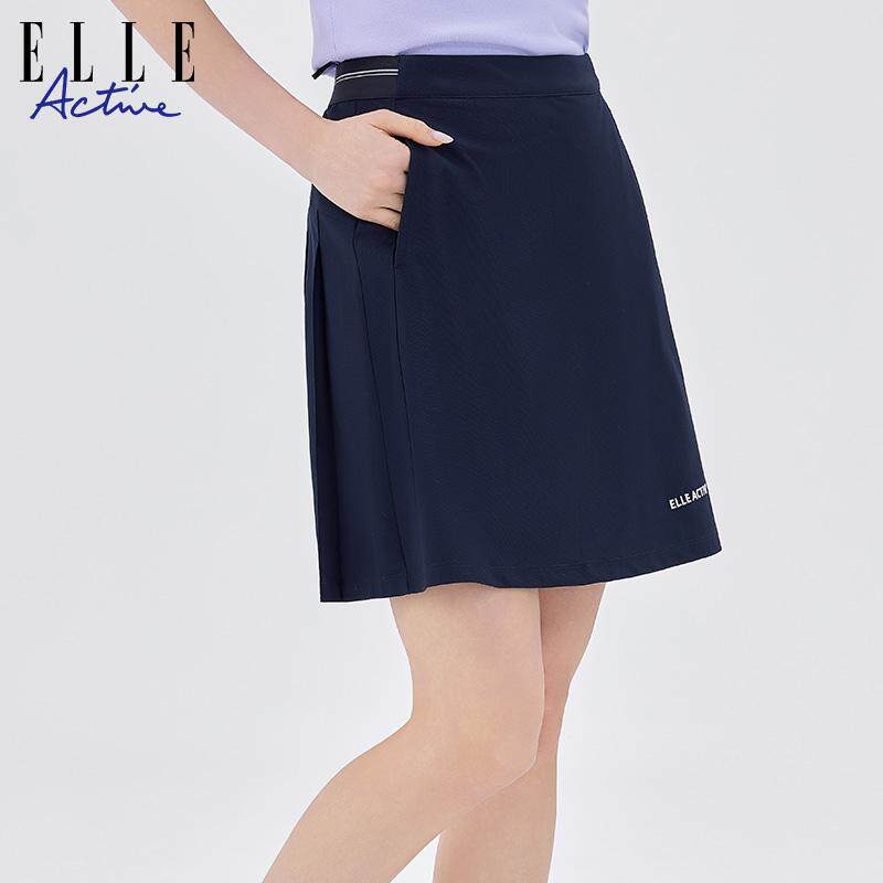 ELLE ACTIVE女装运动半身裙夏季遮肉显瘦修身百褶裙通勤百搭短裙