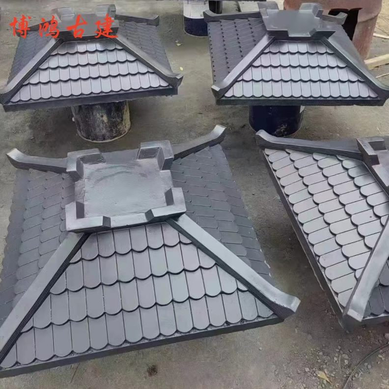 单面瓦帽瓦帽一体青瓦仿古水泥柱整体院墙头墙围墙帽配件瓦顶各种