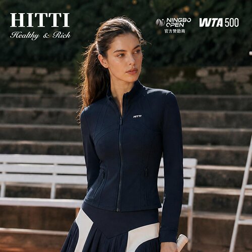 Hitti网球修身显瘦弹力拉链开衫