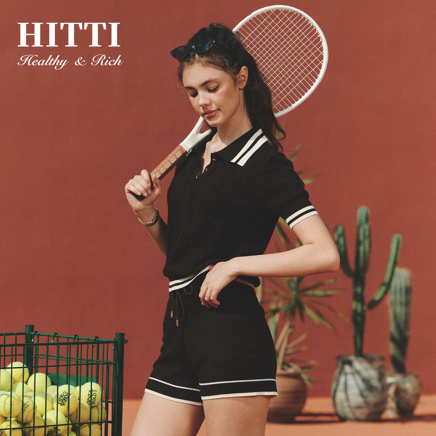 Hitti2025早秋复古撞色老钱风网球高尔夫针织运动服