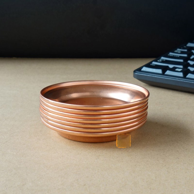 纯铜桌面装饰托盘修法供碟贡碗佛堂用品七供 家用摆件8cm铜七个