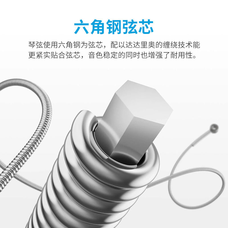 达达里奥吉他弦 EZ9 9 EJ5 EJ EJ2 E2 N民谣吉他琴弦