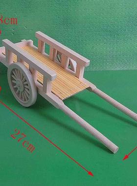 木质农耕工具小推车船板车排车磨播种机耕地犁马车谷模型文化风车
