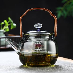 璃蒸煮茶壶煮茶器家用可加热耐高温泡茶壶电陶炉提梁玻璃烧水壶