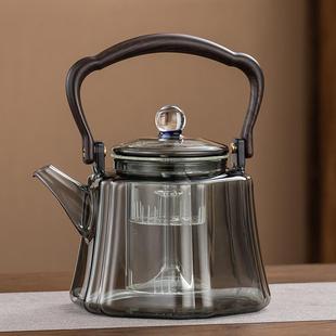 围炉煮茶加厚耐热玻璃蒸煮一体茶壶炭火电陶炉专用1100ML单壶