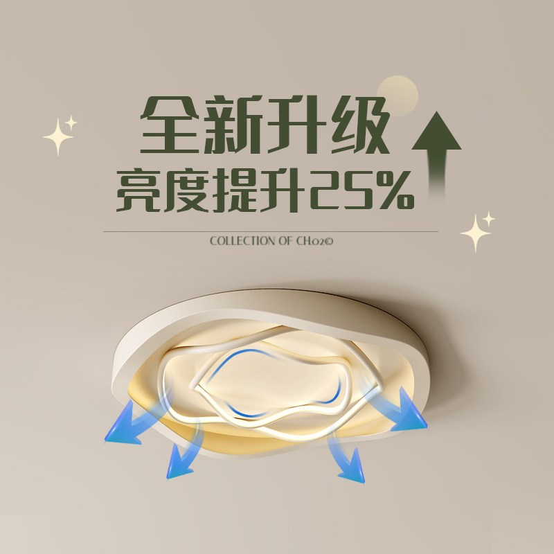现代简约卧室灯2025新款玫瑰创意led 吸顶灯房间灯主卧灯护眼灯具