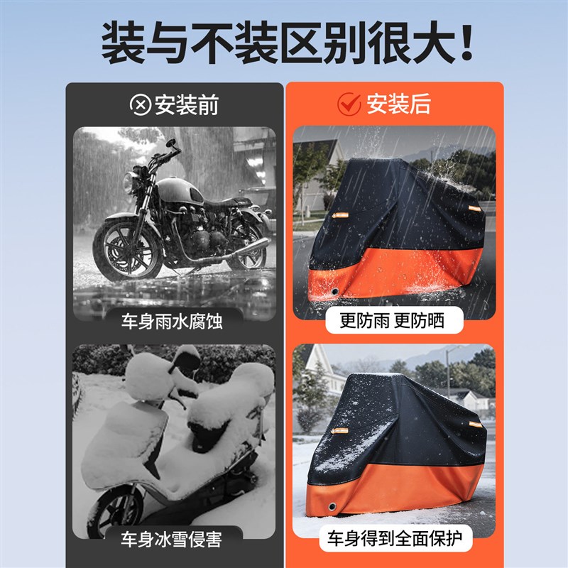 摩托车专用车衣盖车罩全罩防晒电动车防雨罩隔热遮阳罩踏板防尘罩