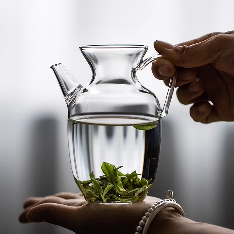 彷宋玻璃茶壶手执壶泡绿茶专用茶具家用耐高温泡茶器功夫茶杯套装