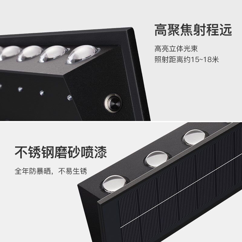 太阳能壁灯门牌灯门头灯庭院大门灯户外射灯阳台灯别墅围墙洗墙灯