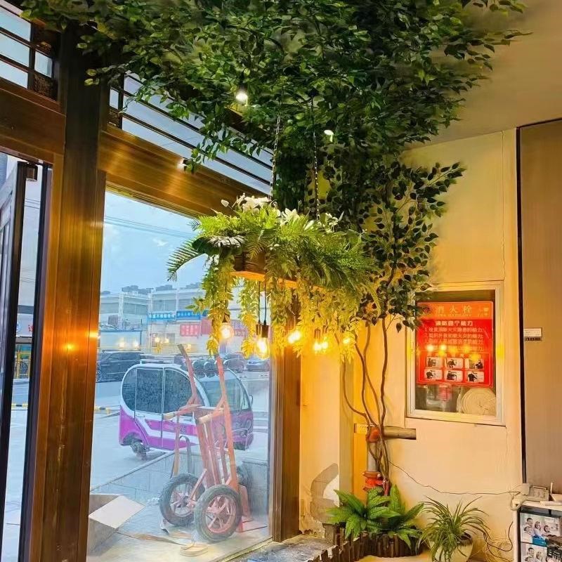 仿真树叶树枝树藤假叶子客厅室内绿植藤蔓假花藤条吊顶植物墙装饰