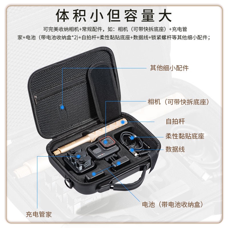 斯达飞适用影石insta360 acePro2收纳包全能街拍运动相机多功能便
