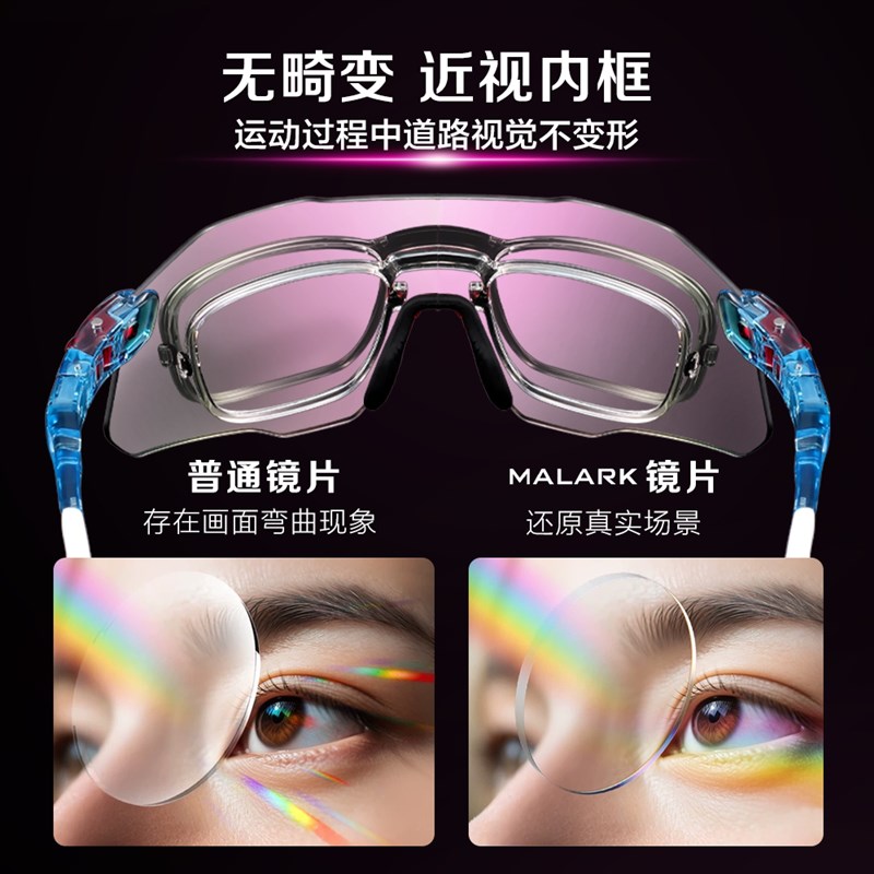 MALARK变色骑行眼镜近视带度数防风沙护目镜公路自行车抗冲击风镜