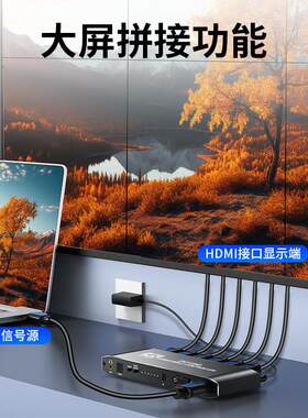 屏幕拼接器拼接屏分配器hdmi一进六出四出4K高清六个液晶电视显示