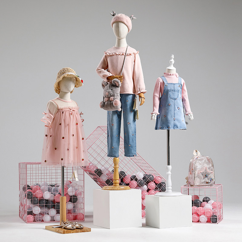 儿童模特道具女半身假人台服装店全身小孩男童装模特架子展示架