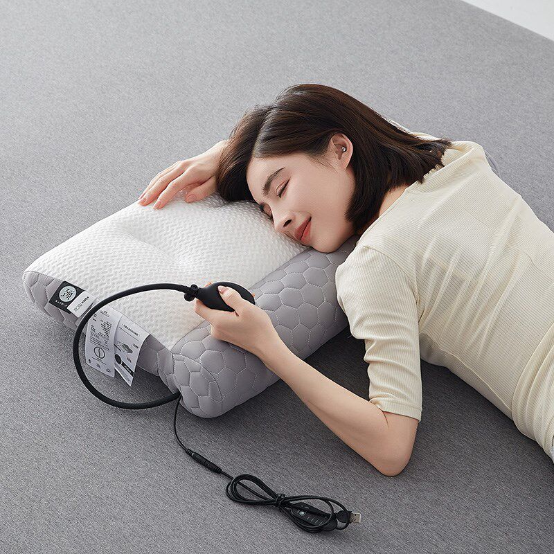 乳胶牵引颈椎枕头加热睡眠反弓助单人专用护颈枕芯修复睡觉家用