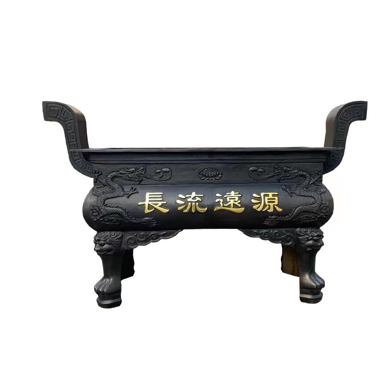铸铁香炉寺庙长方形复古烧香炉祠堂纯铜香炉上香大号佛堂供奉鼎炉