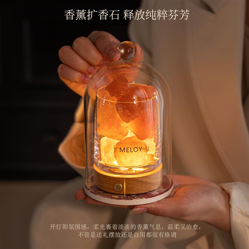 香薰礼盒蜡烛持久扩香石小夜灯晶石摆件乔迁结婚礼品闺蜜生日礼物