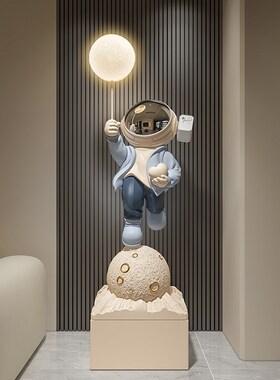 太空人创意落地大摆件轻奢艺术宇航员客厅沙发大型氛围装饰高级感