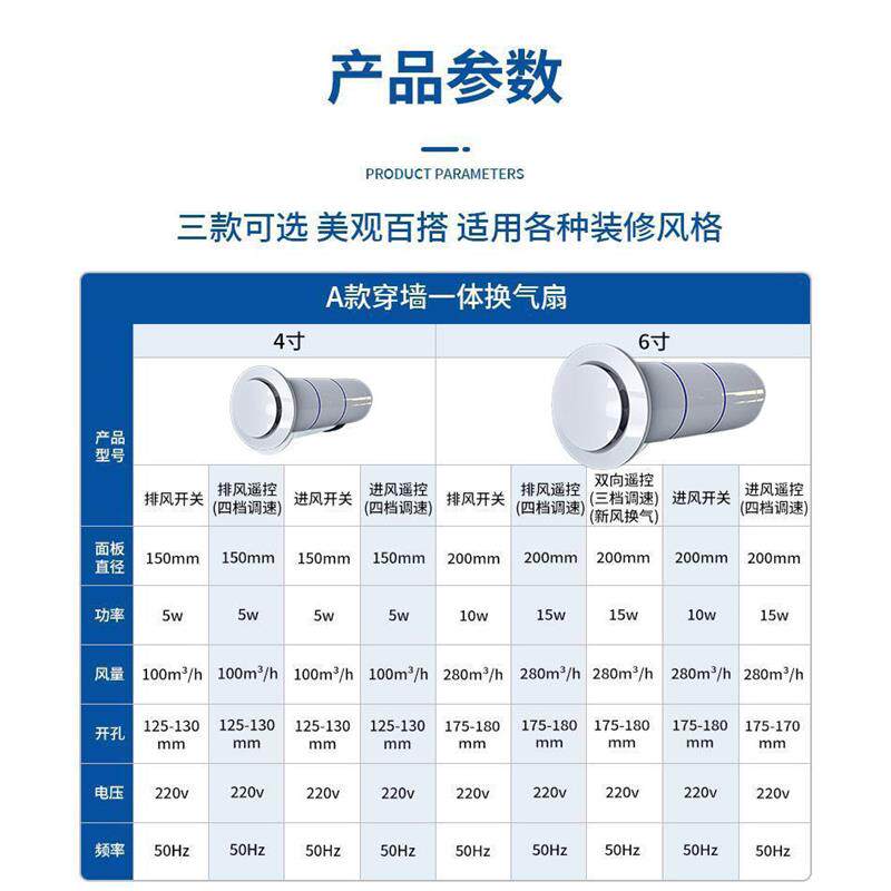 窗户玻璃新风机专用壁挂式卧室双向流家用全屋新风通风器排风换气