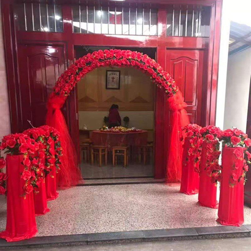 婚庆花门绢花拱门新款开业店庆活动拱门结婚拱门装饰婚礼布置花架