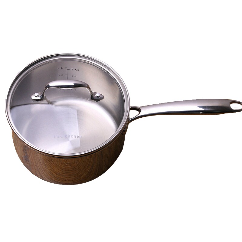 【推荐】一体成型点焊18/10不锈钢奶锅小汤锅蒸笼复合钢16cm18cm