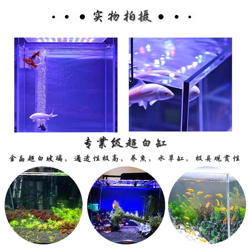 金晶五线金鱼缸客厅定制超白缸玻璃桌面造景水族龟缸龙鱼海缸DIY