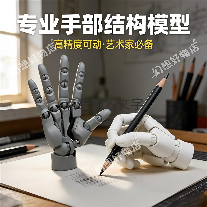 手模型1/1可动关节SO-TA扭蛋绘画模型美术生专用支架素体手摆件