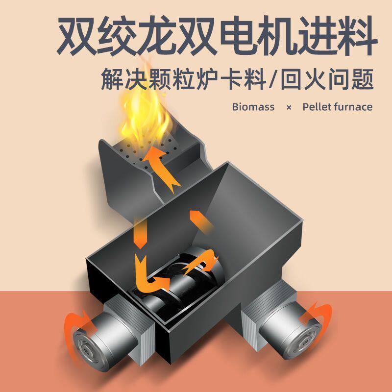 新型生物质取暖炉家用暖气炉子室内无烟采暖商用煤炭环保节能