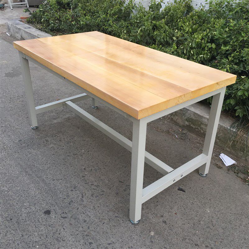 实木重型工作台原木工厂模具操作台车间打包台钳工台虎钳台实验桌