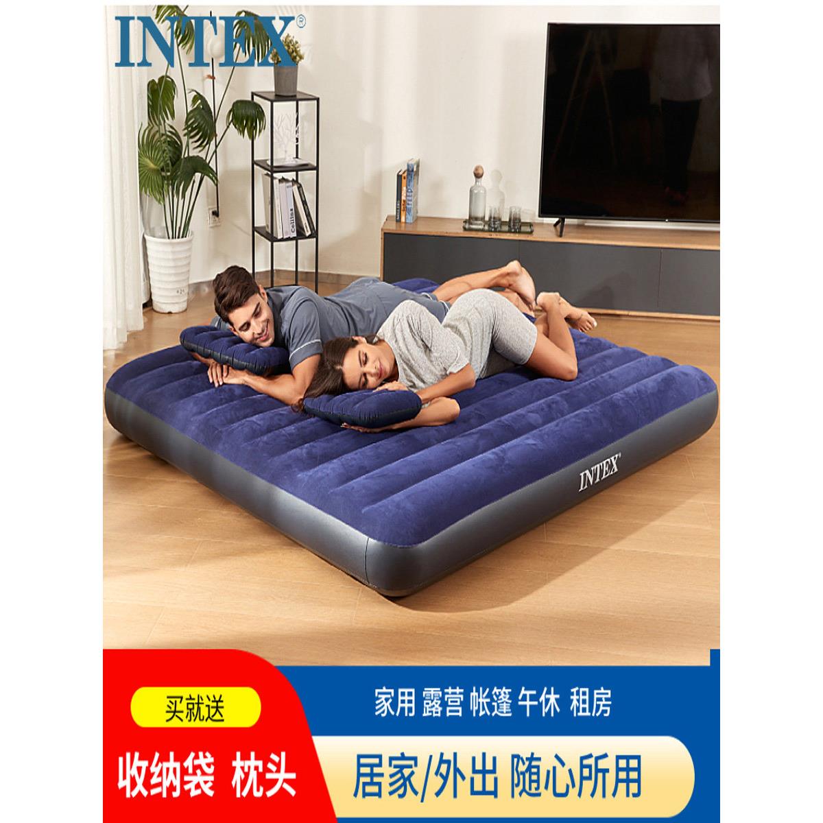 Intex充气床垫户外家庭空气床垫露营风格便携式折叠自动地板床垫图片