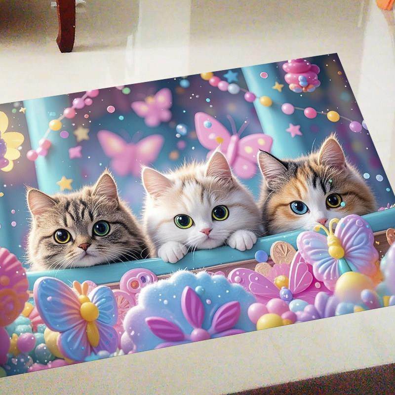 多款可爱小猫装饰客厅书房玄关入户出租屋家用地板贴纸加厚耐磨防,家居饰品,软装墙贴,淘宝优惠券,粉丝福利购,淘宝优惠卷