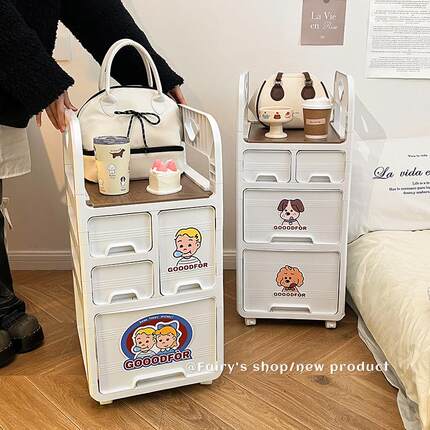 书包置物架抽屉多层卧室床头收纳柜子学生宿舍出租房可移动小推车