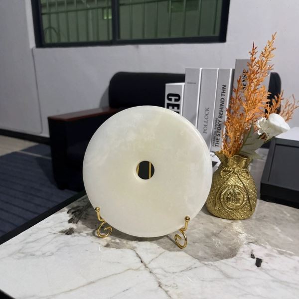 白玉平安扣摆件电影电视剧和氏璧道具客厅玄关中式装饰酒柜摆设