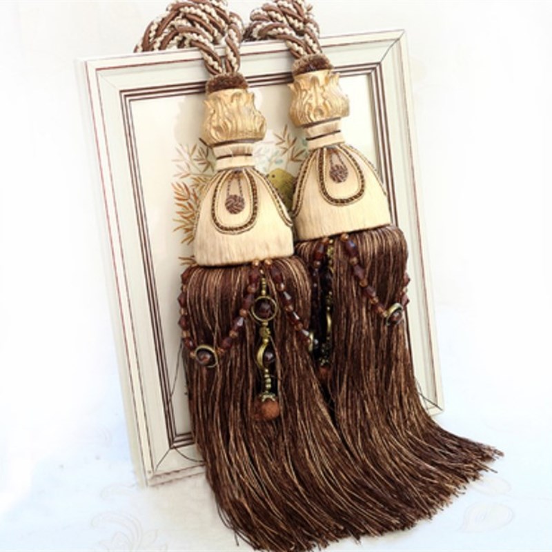 明清古典窗帘挂球绑球绑带绑绳流苏欧式精美挂钩挂件扎带穗花富贵