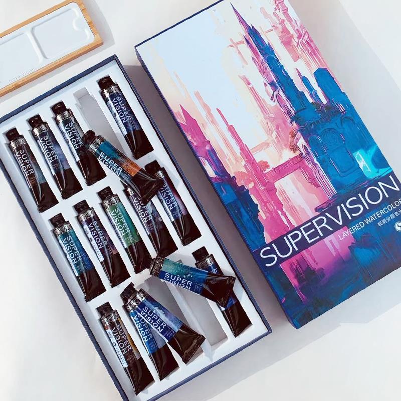 视爵新分层色水彩颜料矿物纹理古风插画 画2022年款单支套装