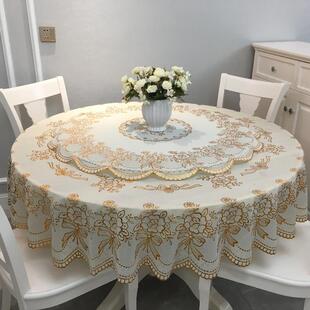 大圆形桌垫 家用圆桌布双层转盘桌布防水防烫免洗PVC塑料台布欧式